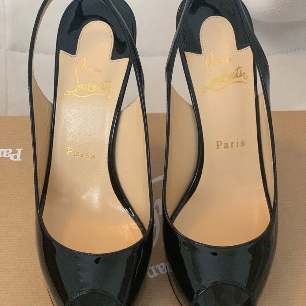 BNNW Christian Louboutin patent  peep toe heels - Picture 3 of 8
